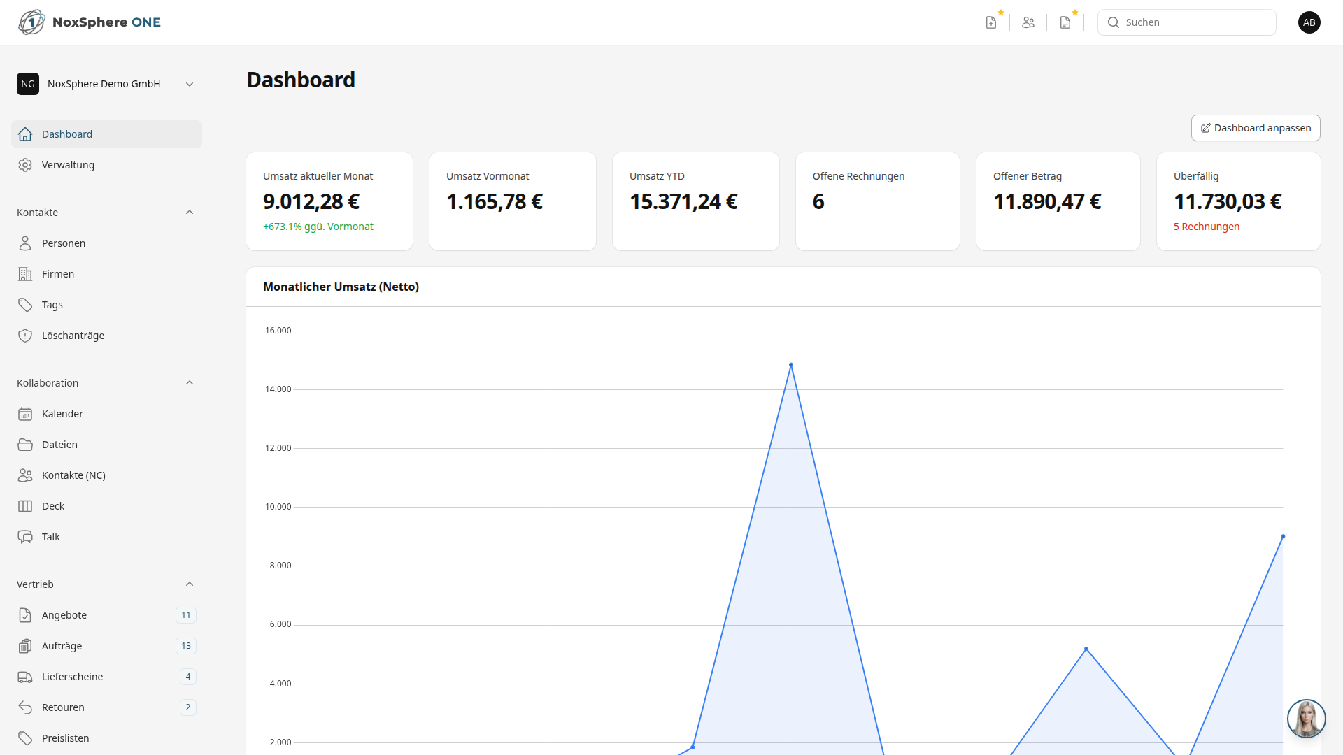 NoxSphere ONE Dashboard